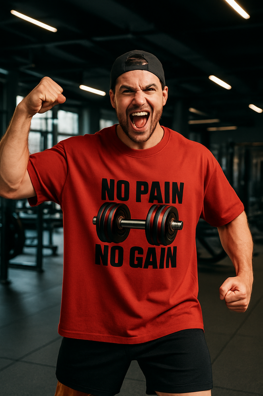 Oversized Classic T-Shirt for Gym Freaks | NO PAIN NO GAIN | CNKT